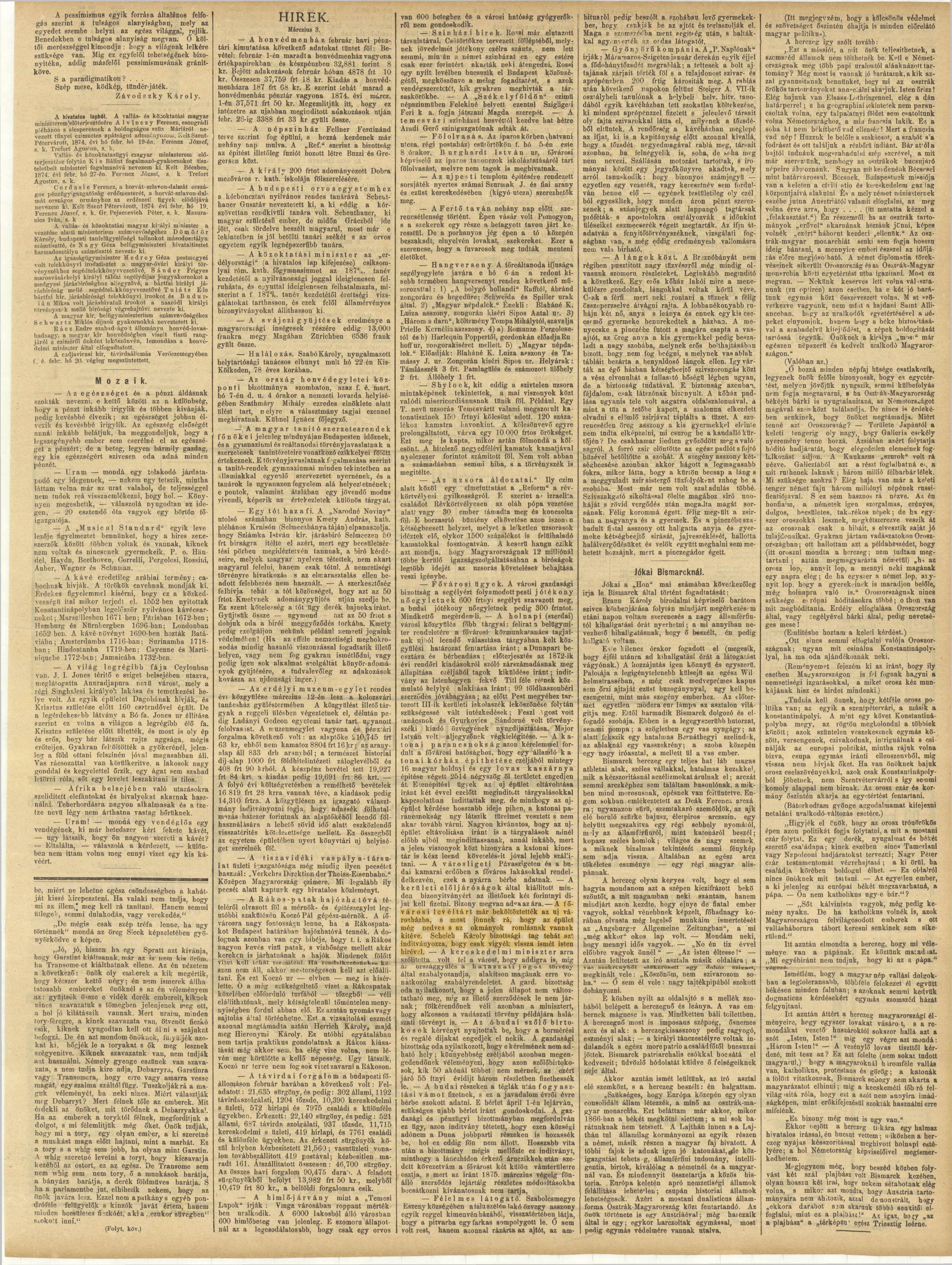 Ellenőr, 1874