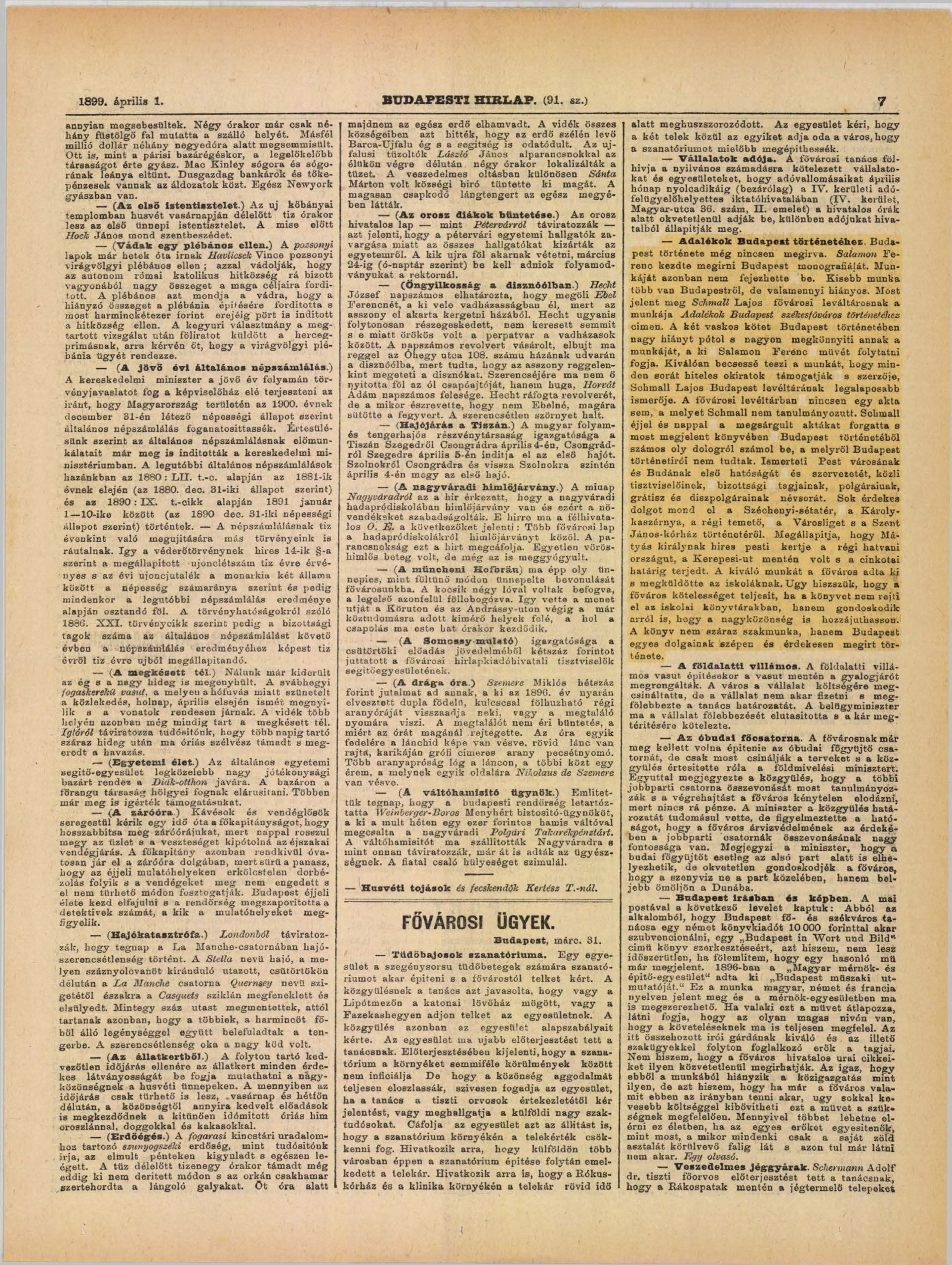 Budapesti Hírlap, 1899. április